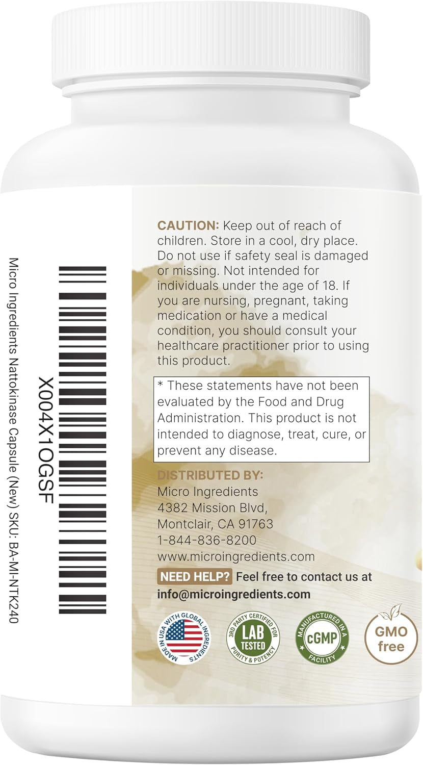 Nattokinase 10,000 FU per Serving, 240 Veggie Capsules