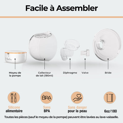 O-BouBou | 2 Tire Lait Electrique Main Libre en Silicone - 12 Niveaux & 4 Modes -  4 Insert Brides (19/21mm) Sans BPA