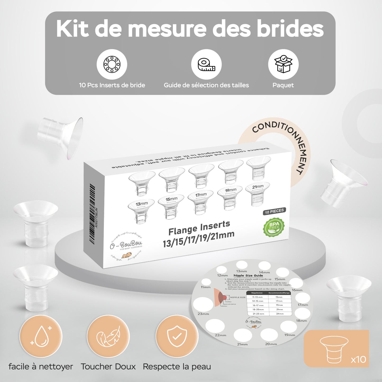 O-BouBou | Inserts de Bride pour Tire-Lait Électrique | Confort & Compatibilité