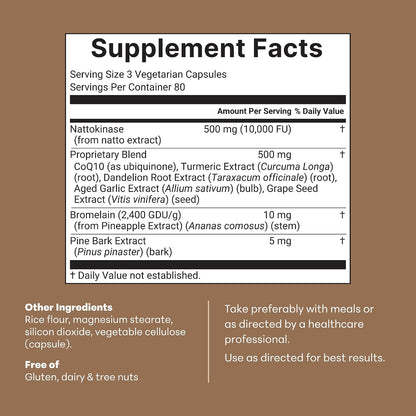 Nattokinase 10,000 FU per Serving, 240 Veggie Capsules
