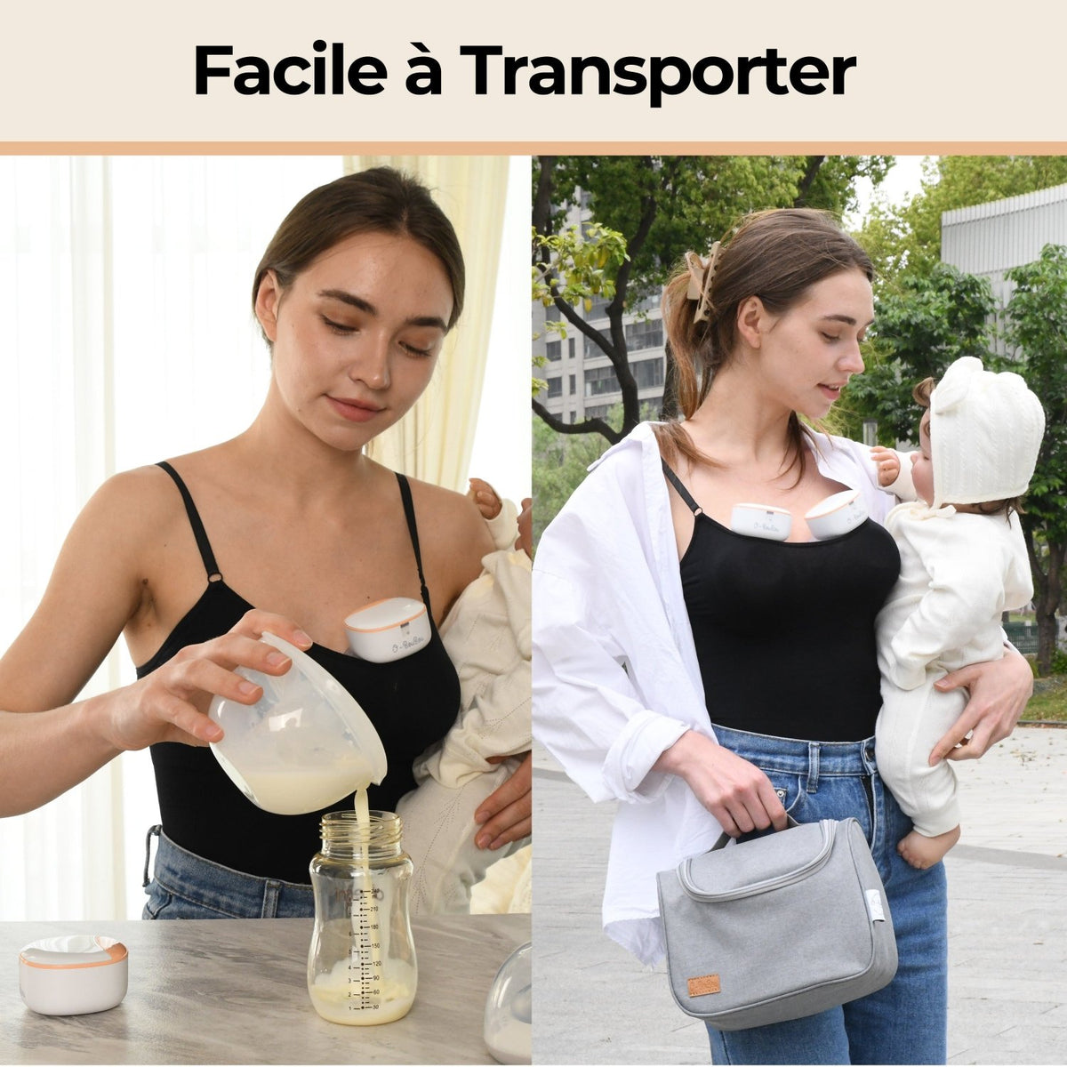 Pack Duo Tire-Lait Mains Libres – 2 Tire-Lait Sans Fil + Sacoche - O-BouBou