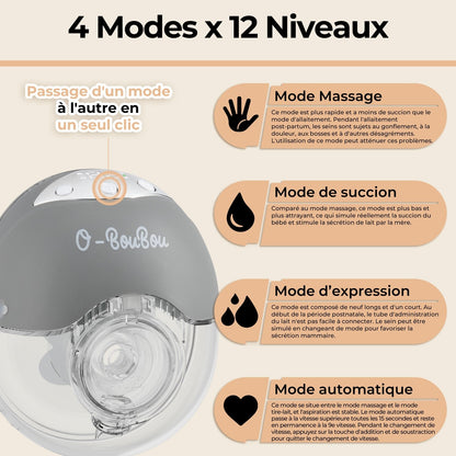 Tire-Lait Électrique Mains Libres — Discret, Silencieux & Sans BPA - O-BouBou