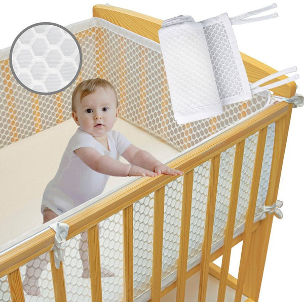 Tour de Lit Bébé Respirant Certifié OKEO TEXT en Maille 3D Respirante pour lit 60x120cm - O-BouBou